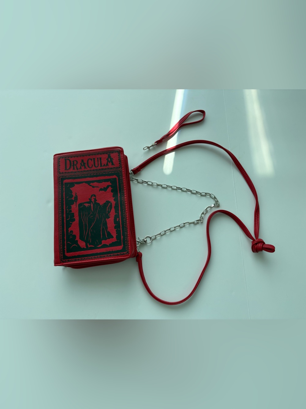 Dracula Bram Stoker Book Clutch Crossbody Bag Red Gothic Vampire